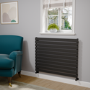 Riace Midnight Black Flat Designer Radiator 770x1000mm Single Panel 2973 BTU