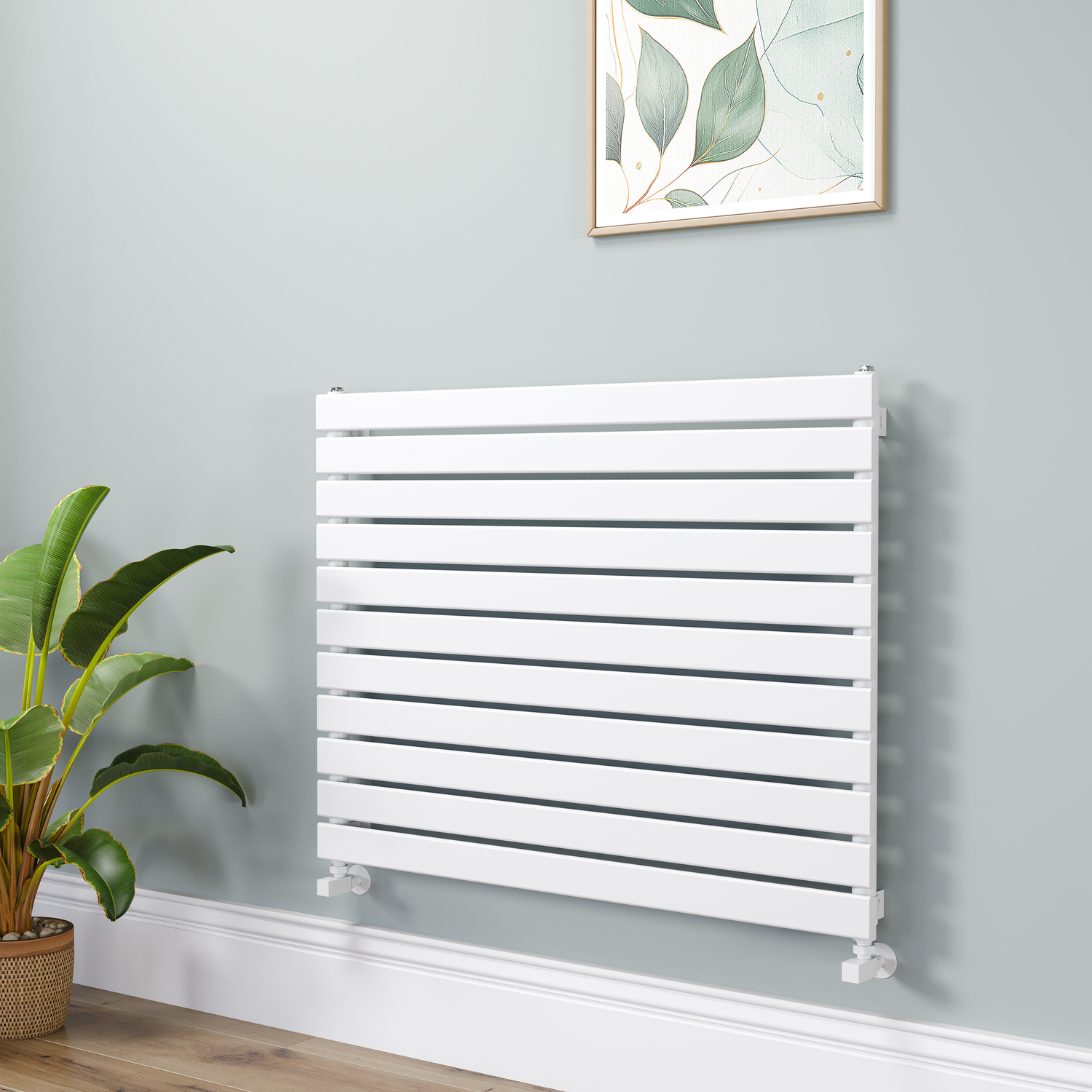 Riace  Flat Designer Radiator 770X1000mm Single Panel 2973 Btu RHS11-1000-WCF