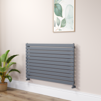 Riace Dark Grey Anthracite Flat Designer Radiator 770x1200mm Single Panel 3519 BTU