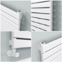 Riace White Flat Designer Radiator 770x1400mm Single Panel 4072 BTU