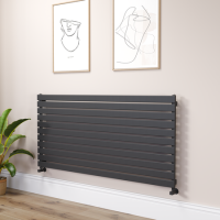 Riace Midnight Black Flat Designer Radiator 770x1600mm Single Panel 4638 BTU