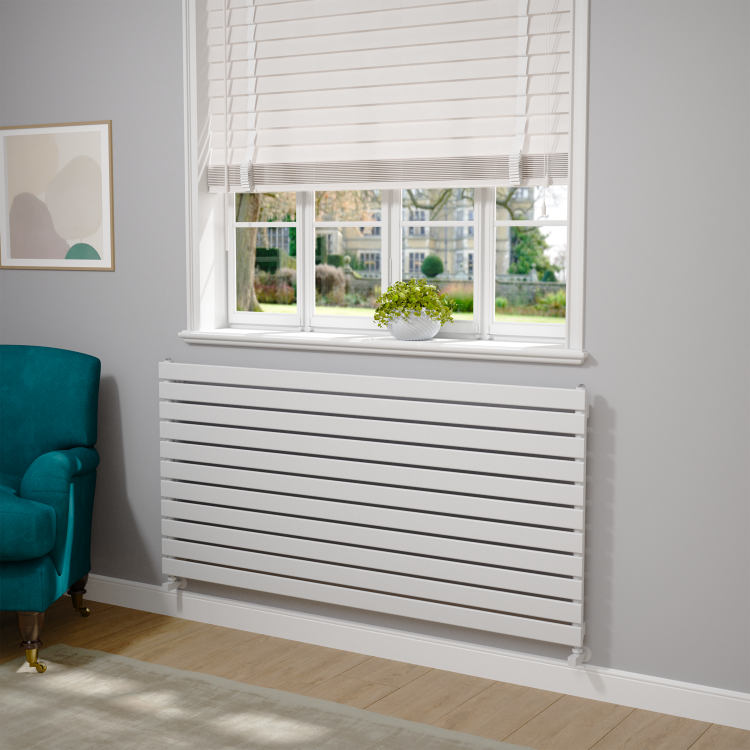 Riace White Flat Designer Radiator 770x1600mm Single Panel 4638 BTU