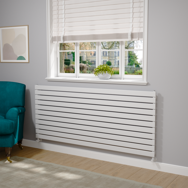 Riace White Flat Designer Radiator 770x1800mm Single Panel 5215 BTU