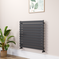 Riace Midnight Black Flat Designer Radiator 770x800mm Single Panel 2430 BTU
