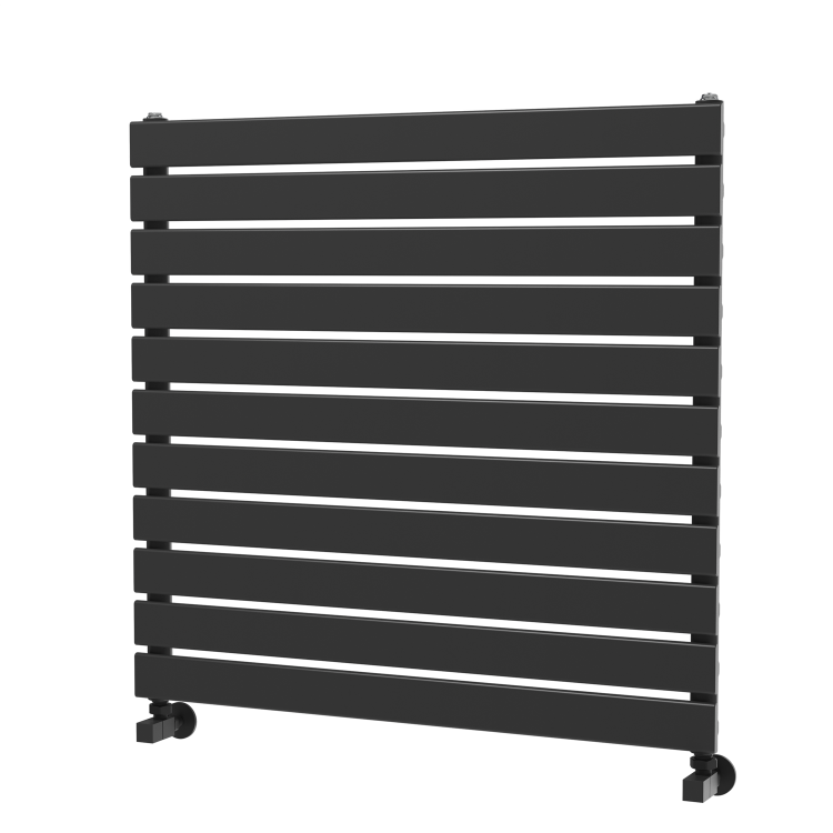 Riace Midnight Black Flat Designer Radiator 770x800mm Single Panel 2430 BTU