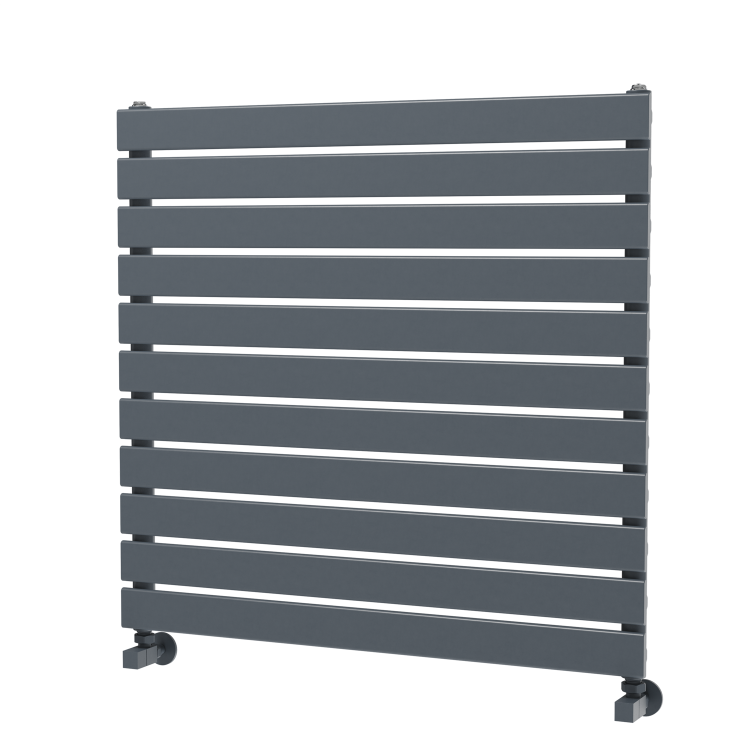 Riace Dark Grey Anthracite Flat Designer Radiator 770x800mm Single Panel 2430 BTU