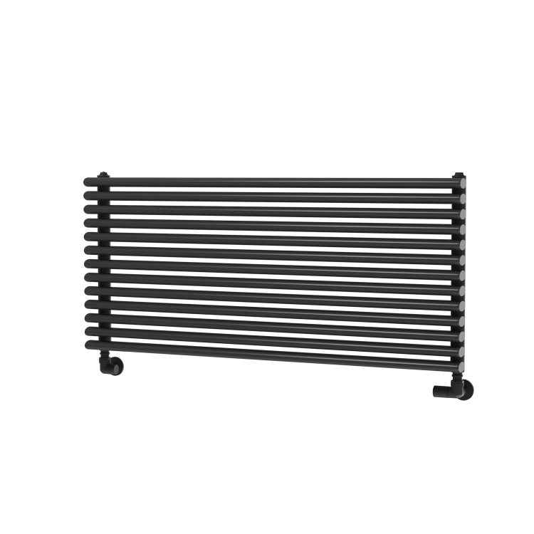 Ventura Midnight Black Oval Unique Designer Radiator 455x1000mm Single Panel 2249 BTU