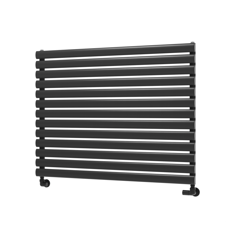 Sorrento Midnight Black Oval Designer Radiator 767x1000mm Single Panel 3147 BTU