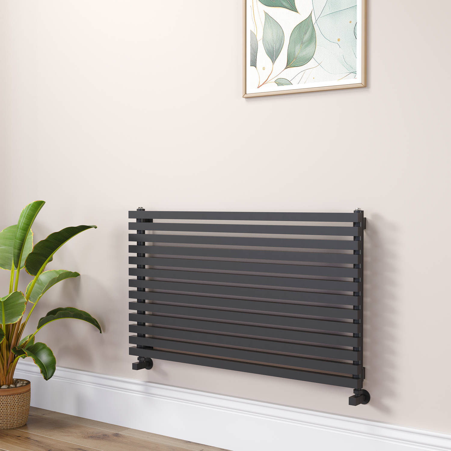 Midnight Square Designer Radiator 585x1000mm Single Panel 2785 BTU