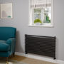 Ravello Midnight Black Square Designer Radiator 585x1000mm Single Panel 2785 BTU