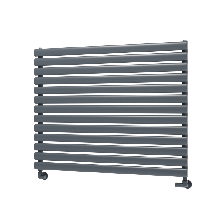 Sorrento Dark Grey Anthracite Oval Designer Radiator 767x1000mm Single Panel 3147 BTU
