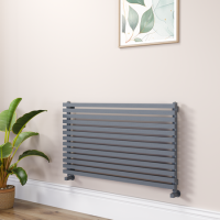 Ravello Dark Grey Anthracite Square Designer Radiator 585x1000mm Single Panel 2785 BTU