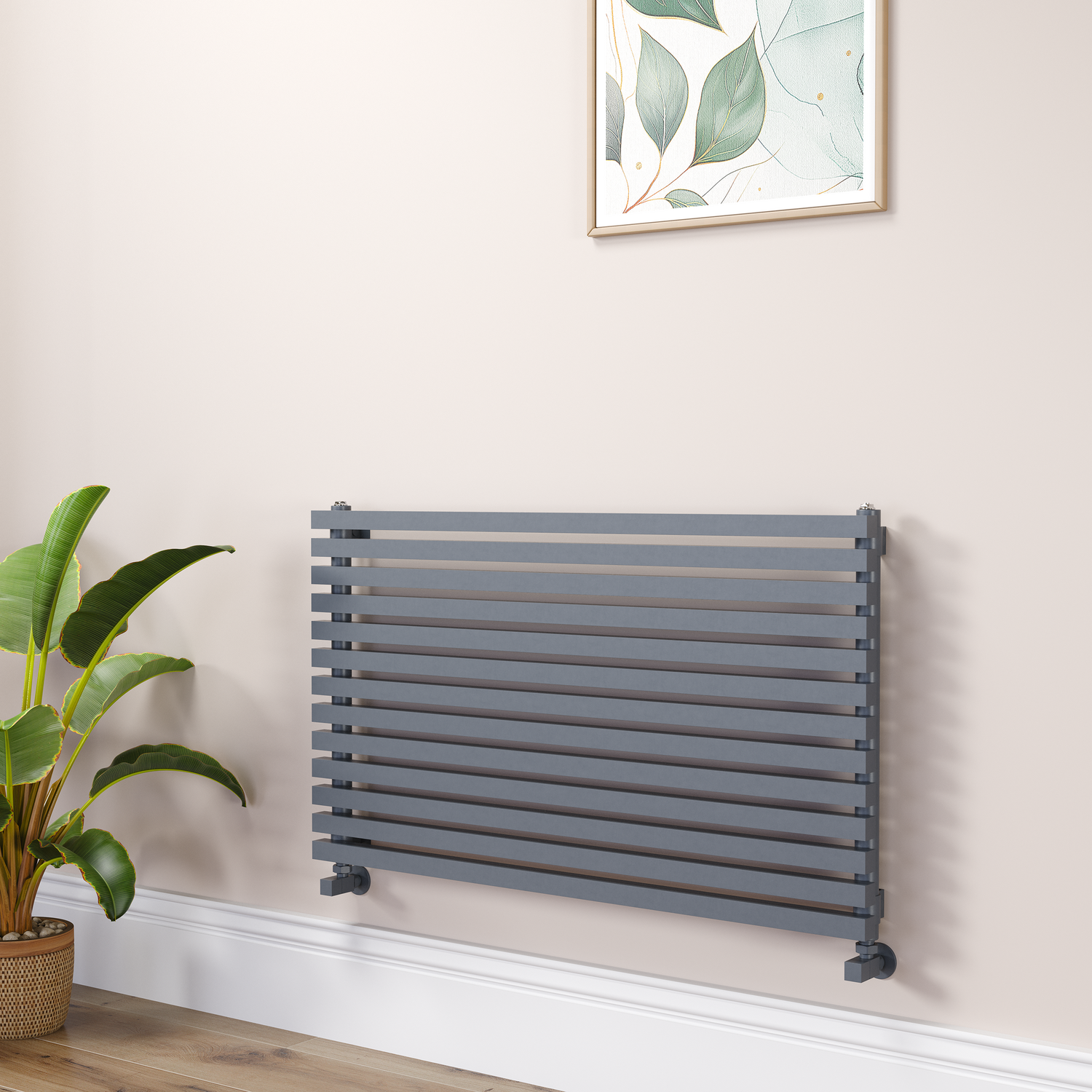 Dark Grey Anthracite Square Designer Radiator 585x1000mm Single Panel 2785 BTU