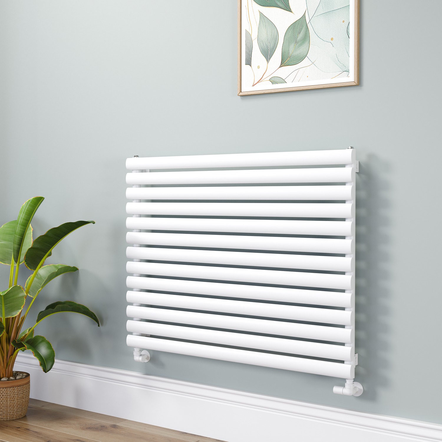 Sorrento  Oval Designer Radiator 767X1000mm Single Panel 3147 Btu RHS13-1000-WCO