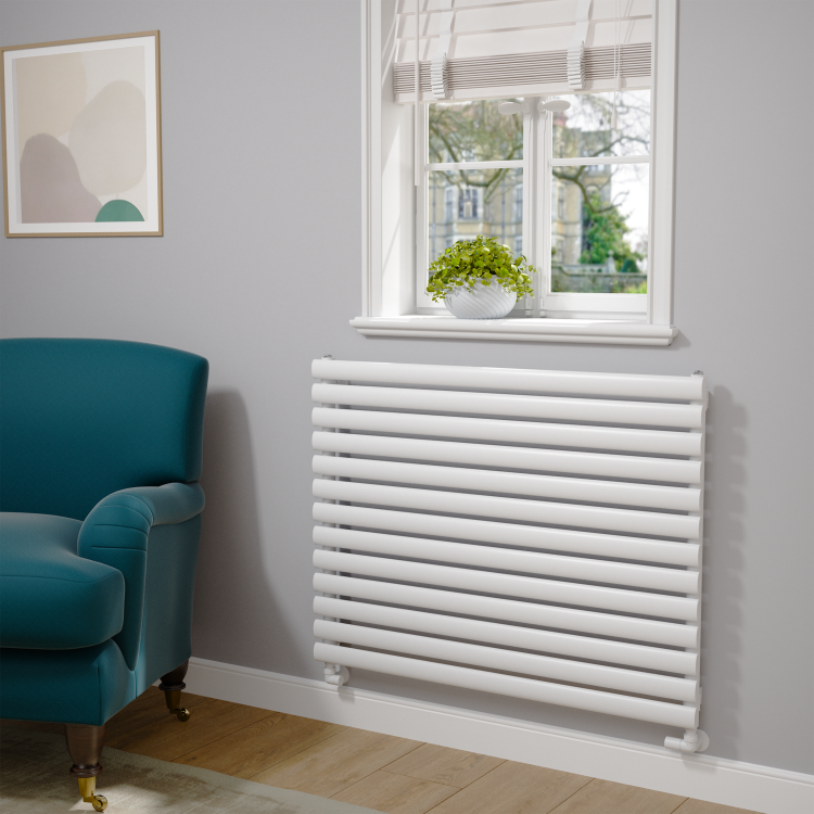 Sorrento White Oval Designer Radiator 767x1000mm Single Panel 3147 BTU