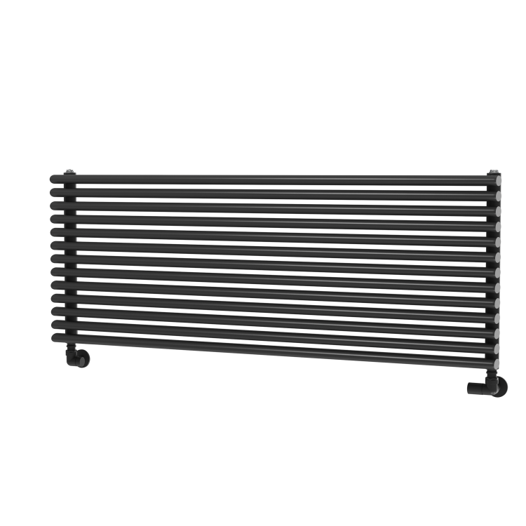 Ventura Midnight Black Oval Unique Designer Radiator 455x1200mm Single Panel 2836 BTU