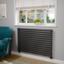 Sorrento Midnight Black Oval Designer Radiator 767x1200mm Single Panel 3724 BTU