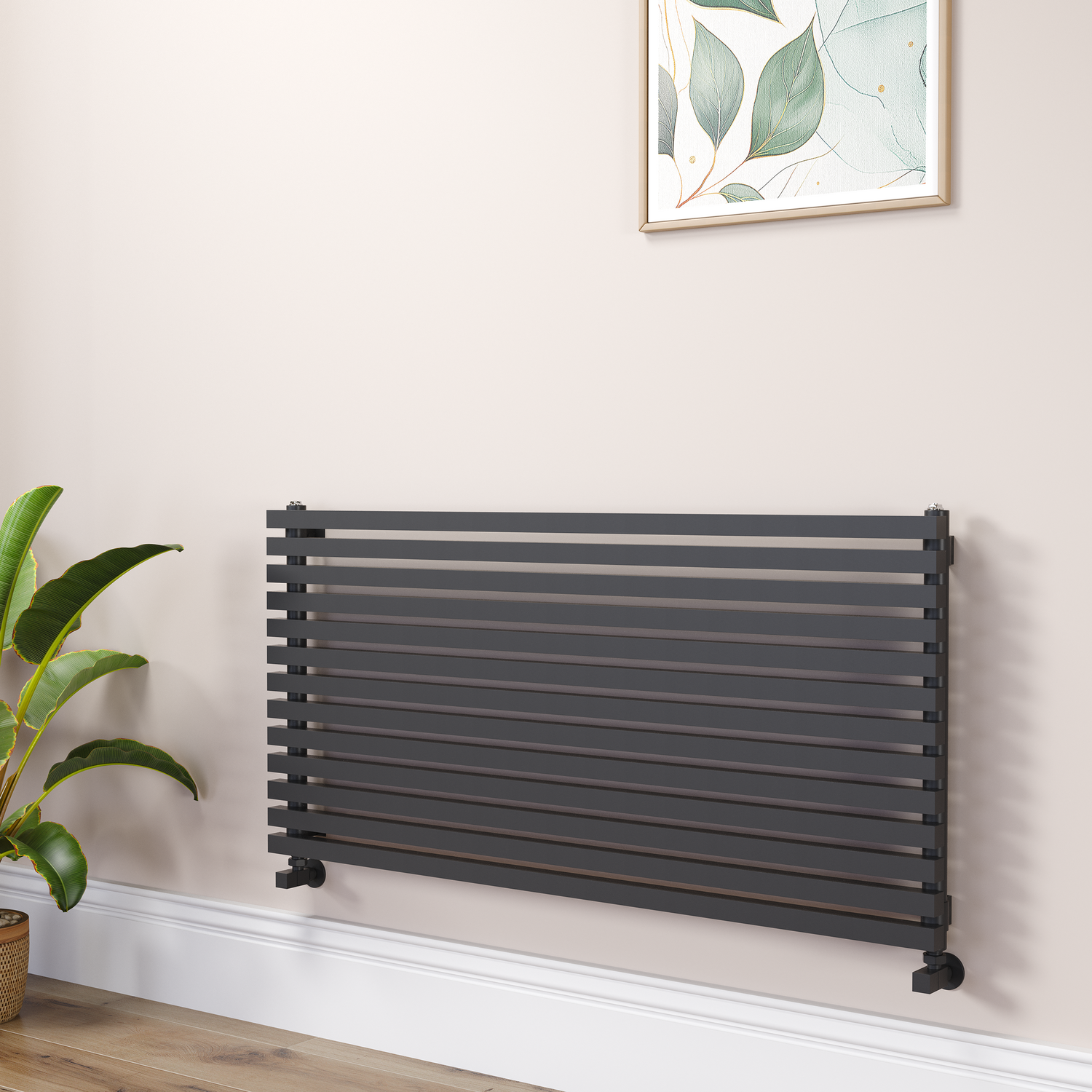 Midnight Square Designer Radiator 585x1200mm Single Panel 3287 BTU