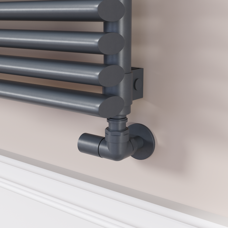Ventura Dark Grey Anthracite Oval Unique Designer Radiator 455x1200mm Single Panel 2836 BTU