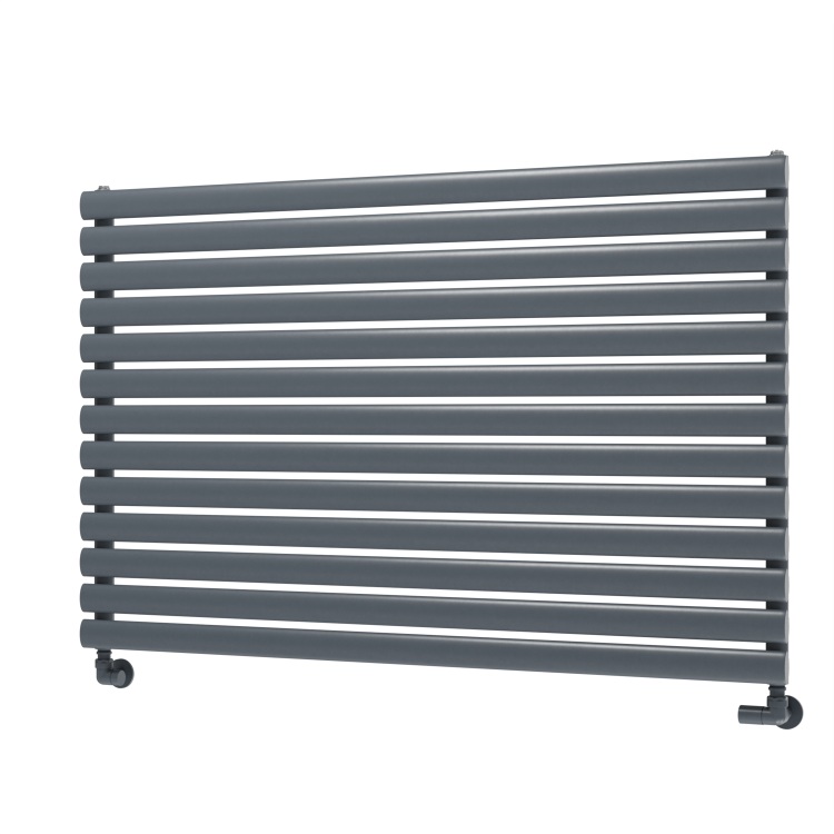 Sorrento Dark Grey Anthracite Oval Designer Radiator 767x1200mm Single Panel 3724 BTU