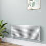 Ventura White Oval Unique Designer Radiator 455x1200mm Single Panel 2836 BTU