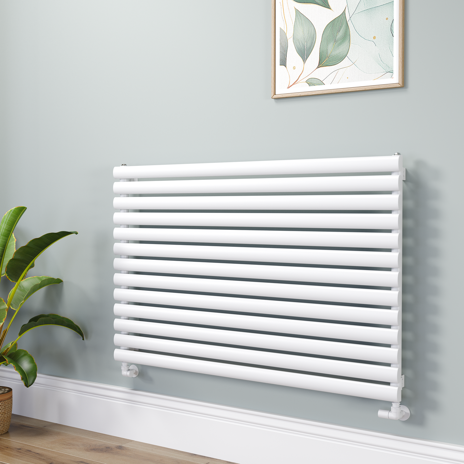 Sorrento  Oval Designer Radiator 767X1200mm Single Panel 3724 Btu RHS13-1200-WCO