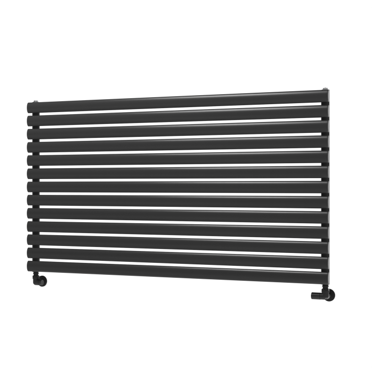 Sorrento Midnight Black Oval Designer Radiator 767x1400mm Single Panel 4311 BTU