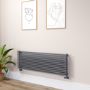 Ventura Dark Grey Anthracite Oval Unique Designer Radiator 455x1400mm Single Panel 3420 BTU