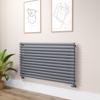 Sorrento Dark Grey Anthracite Oval Designer Radiator 767x1400mm Single Panel 4311 BTU