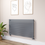 Sorrento Dark Grey Anthracite Oval Designer Radiator 767x1400mm Single Panel 4311 BTU