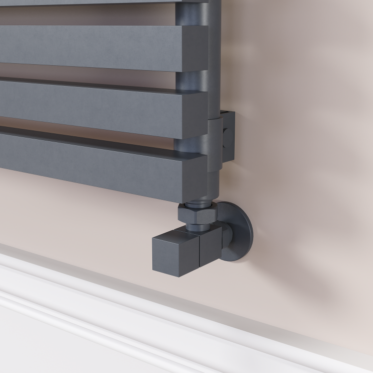 Ravello Dark Grey Anthracite Square Designer Radiator 585x1400mm Single Panel 3782 BTU