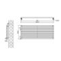 Ravello Dark Grey Anthracite Square Designer Radiator 585x1400mm Single Panel 3782 BTU