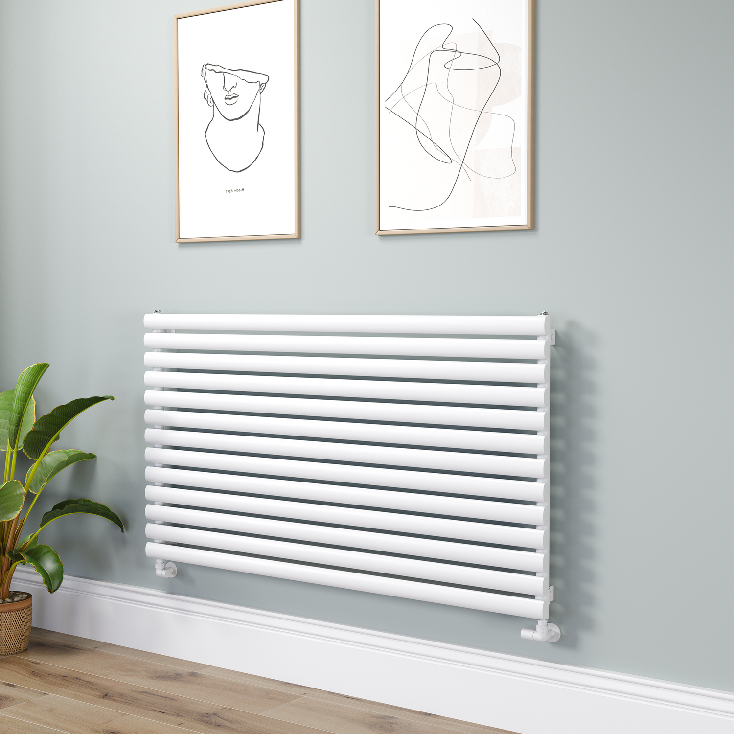 Sorrento  Oval Designer Radiator 767X1400mm Single Panel 4311 Btu RHS13-1400-WCO