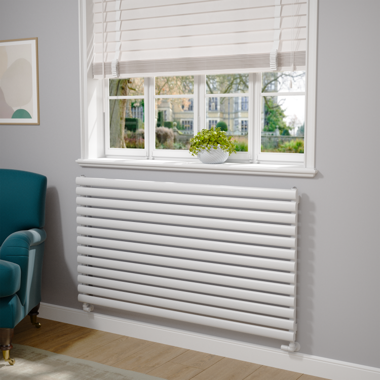 Sorrento White Oval Designer Radiator 767x1400mm Single Panel 4311 BTU
