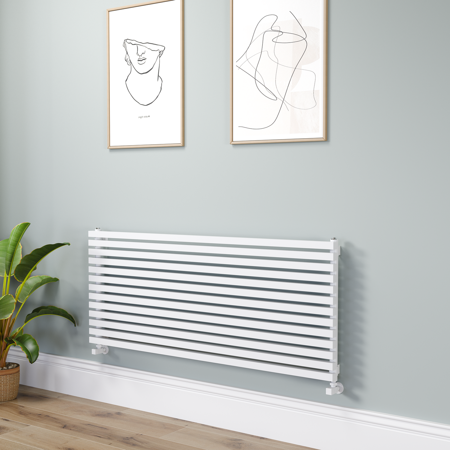 Square Designer Radiator 585x1400mm Single Panel 3782 BTU