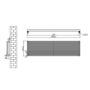 Ventura Midnight Black Oval Unique Designer Radiator 455x1600mm Single Panel 4007 BTU