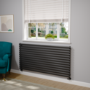 Sorrento Midnight Black Oval Designer Radiator 767x1600mm Single Panel 4915 BTU