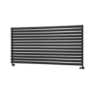 Sorrento Midnight Black Oval Designer Radiator 767x1600mm Single Panel 4915 BTU