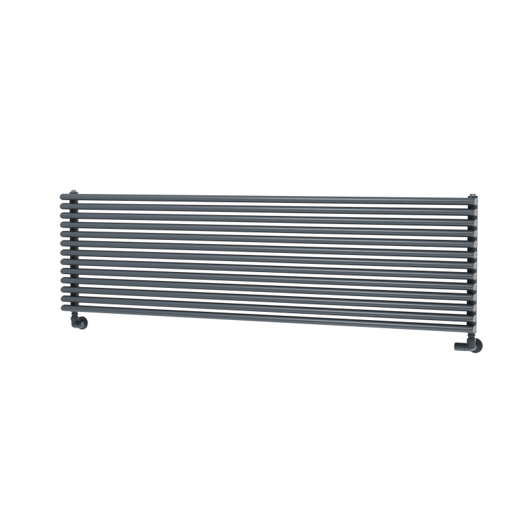 Ventura Dark Grey Anthracite Oval Unique Designer Radiator 455x1600mm Single Panel 4007 BTU
