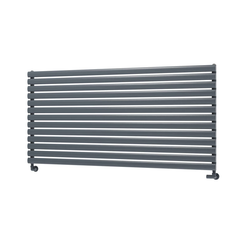 Sorrento Dark Grey Anthracite Oval Designer Radiator 767x1600mm Single Panel 4915 BTU