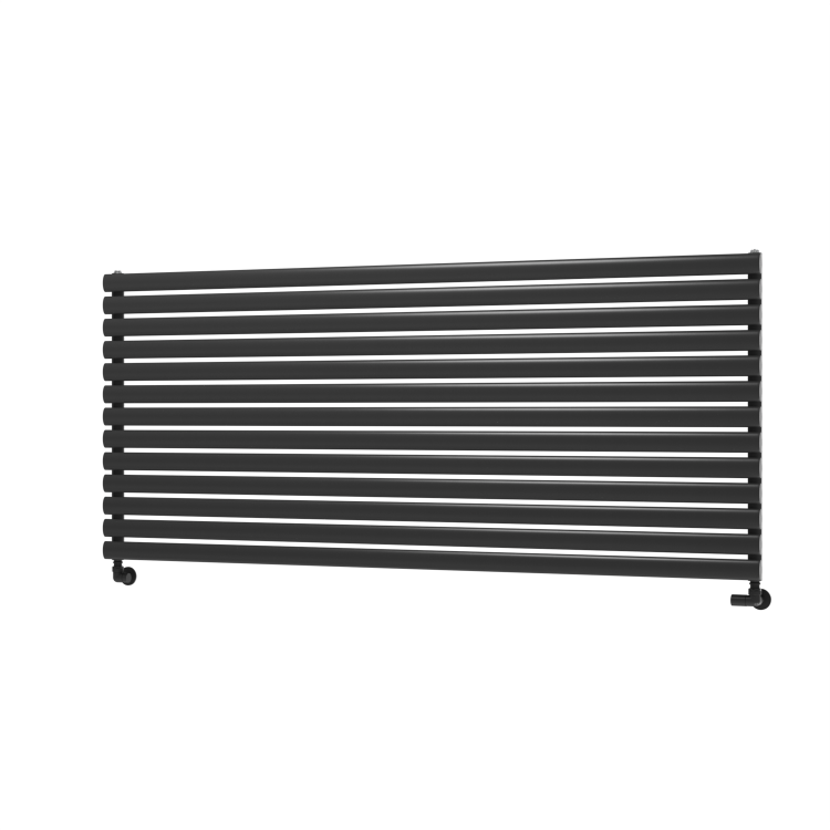 Sorrento Midnight Black Oval Designer Radiator 767x1800mm Single Panel 5532 BTU