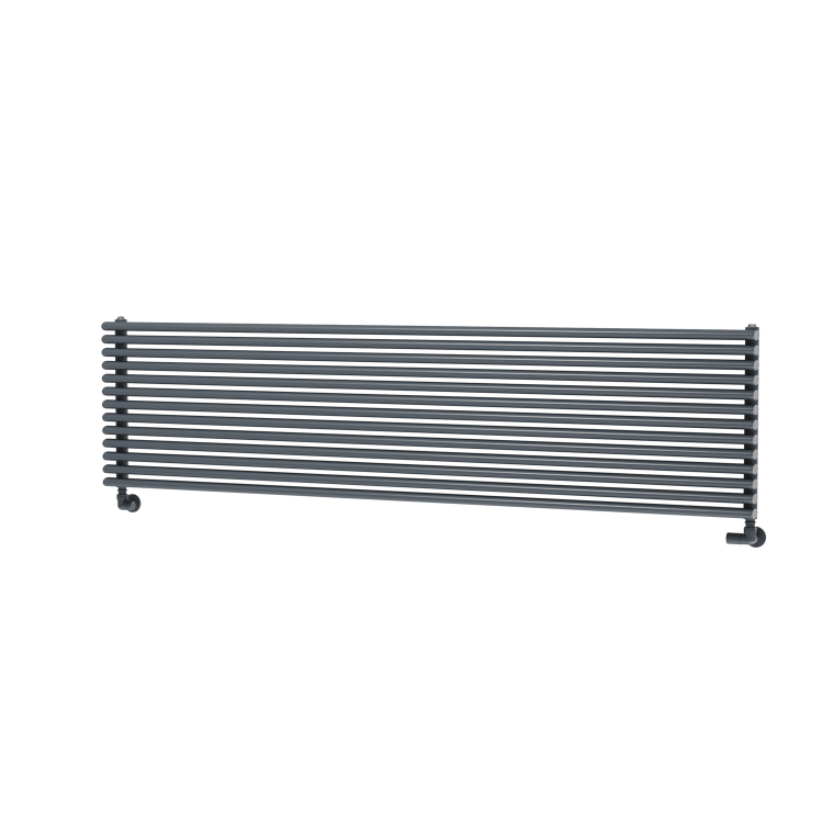 Ventura Dark Grey Anthracite Oval Unique Designer Radiator 455x1800mm Single Panel 4594 BTU