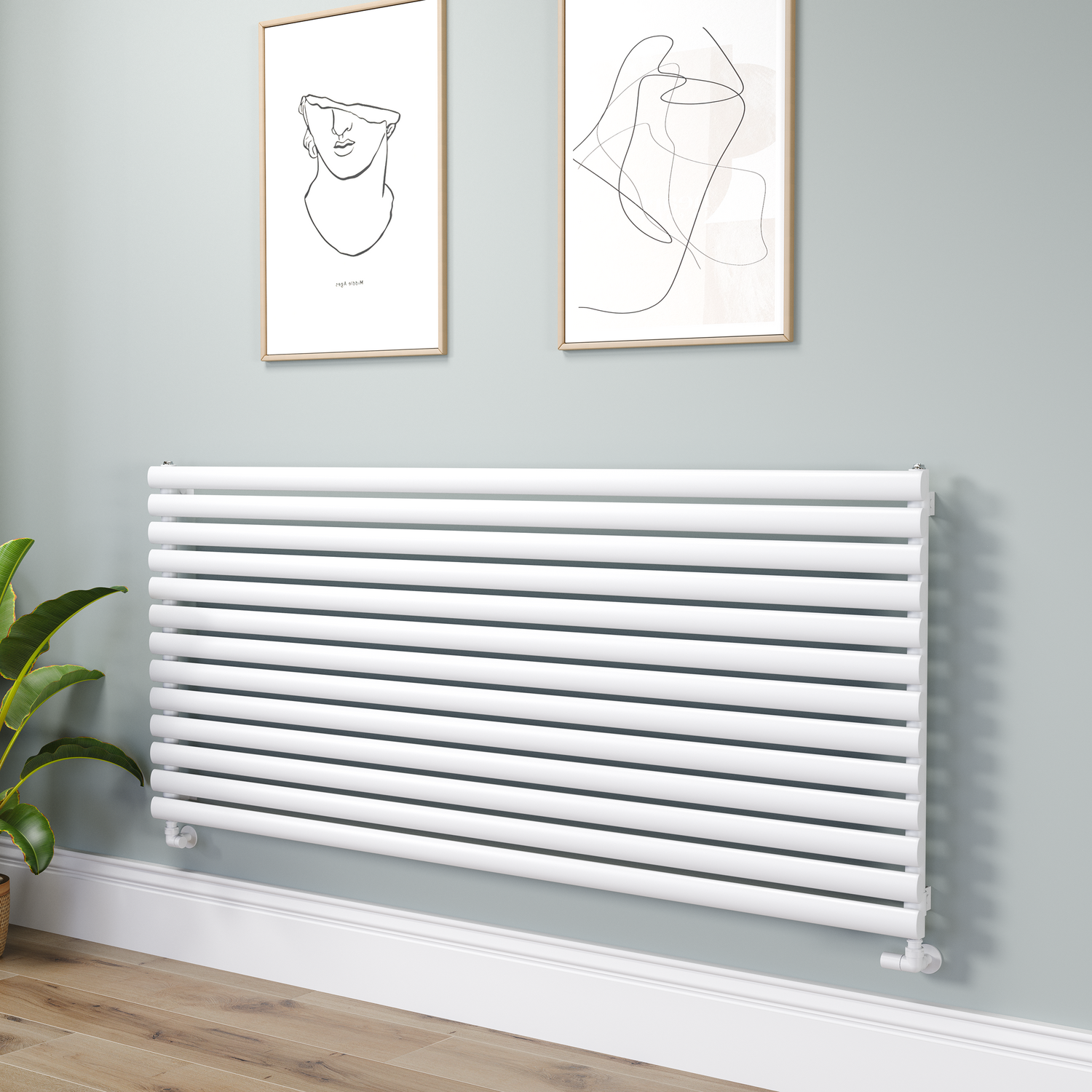 Sorrento  Oval Designer Radiator 767X1800mm Single Panel 5532 Btu RHS13-1800-WCO