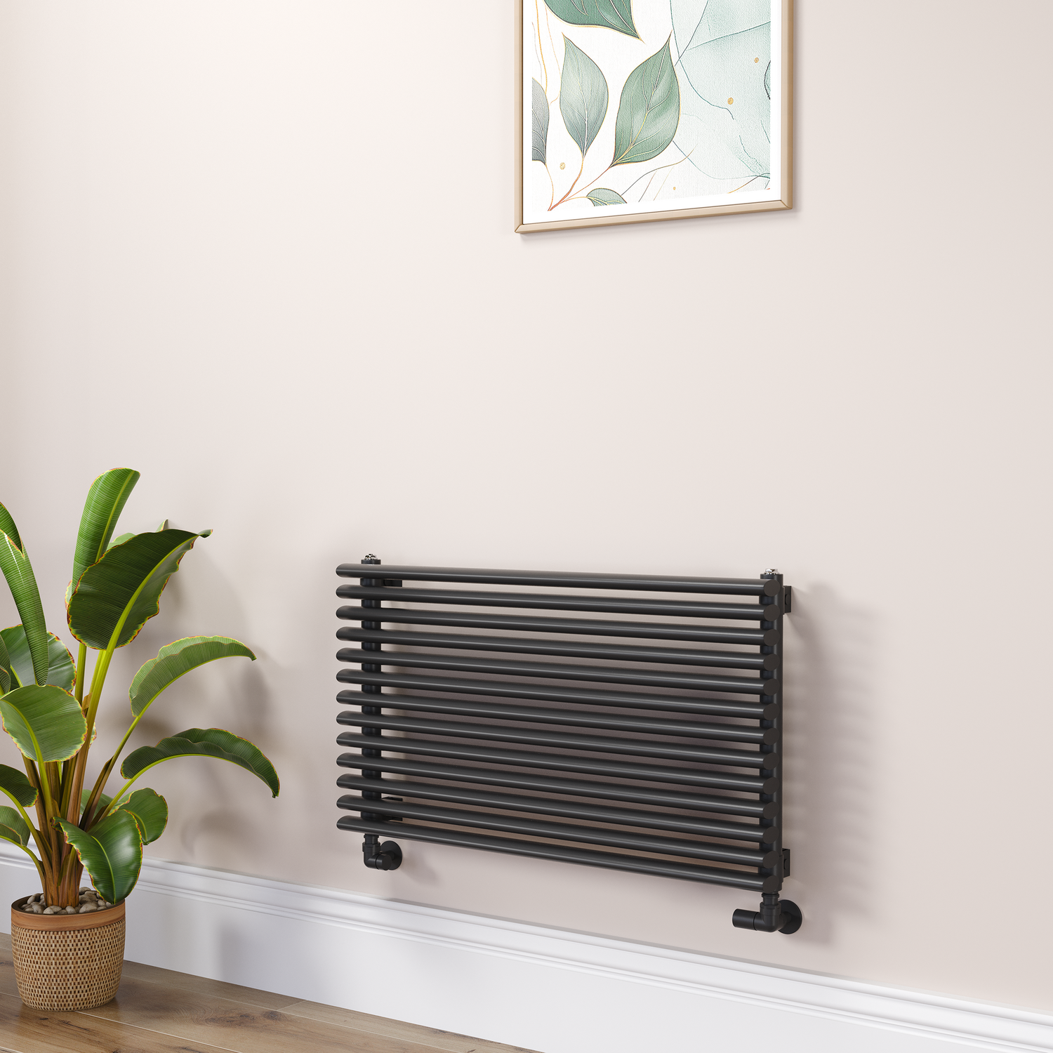 Ventura Midnight  Oval Unique Designer Radiator 455X800mm Single Panel 1887 Btu RHS13-800-BCOU