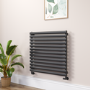 Sorrento Midnight Black Oval Designer Radiator 767x800mm Single Panel 2577 BTU