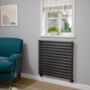 Sorrento Midnight Black Oval Designer Radiator 767x800mm Single Panel 2577 BTU