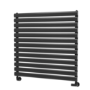 Sorrento Midnight Black Oval Designer Radiator 767x800mm Single Panel 2577 BTU