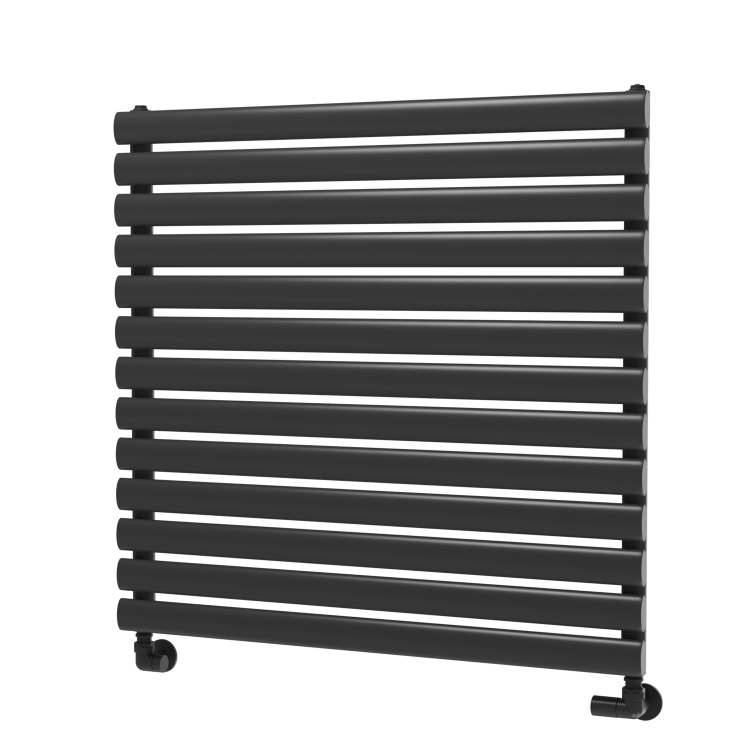 Sorrento Midnight Black Oval Designer Radiator 767x800mm Single Panel 2577 BTU