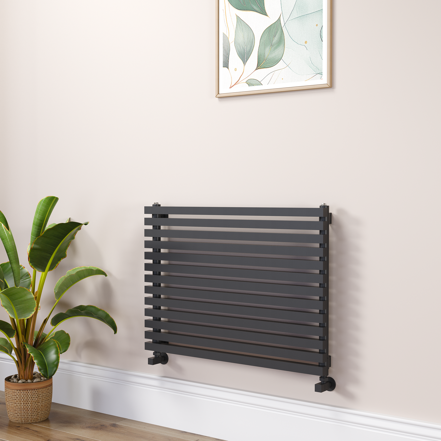 Midnight Square Designer Radiator 585x800mm Single Panel 2276 BTU