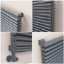 Ventura Dark Grey Anthracite Oval Unique Designer Radiator 455x800mm Single Panel 1887 BTU